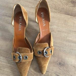Prada Brown Suede D’Orsay Pumps. Sz 38 (US 8)